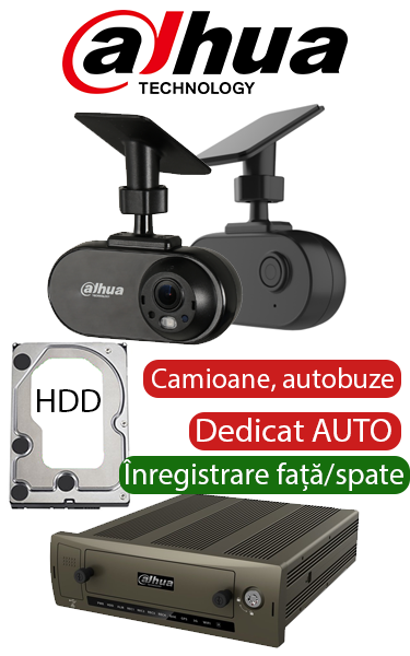Sistem de supraveghere video Auto FULL HD, pentru camioane, autobuze, microbuze, față și spate, vizualizare prin internet Dahua SV-50- AUTO -